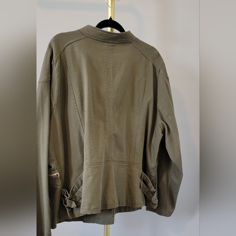 Army Green Moto Jacket By Lane Bryant Gem